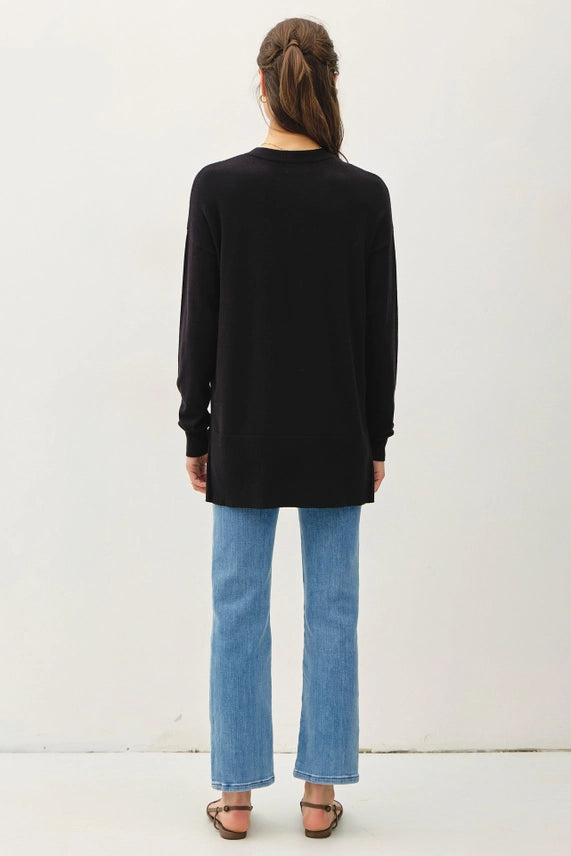 FINAL SALE-Oversized Long Sleeve Side Split Sweater