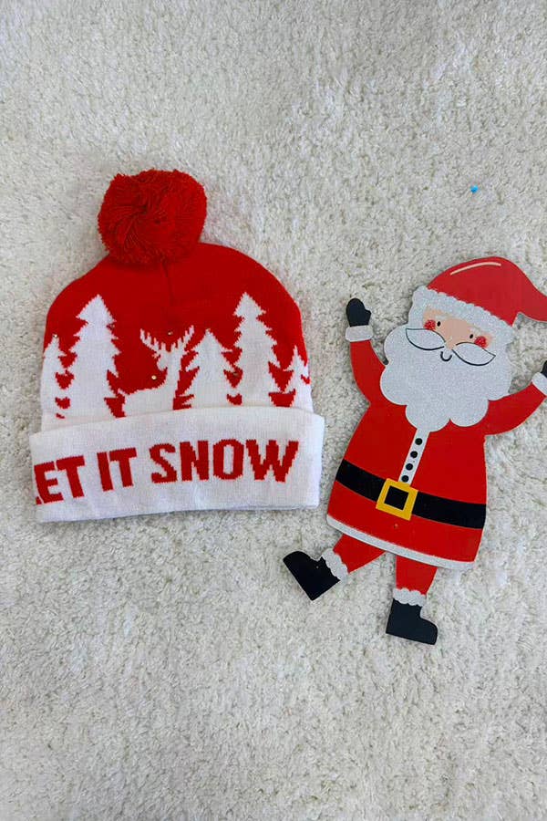 Unisex Christmas hat toddler kids hat w/lights