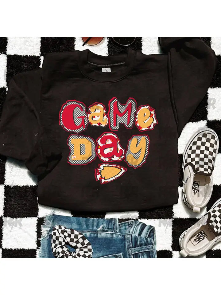Torn Paper Game Day Black Sweatshirt