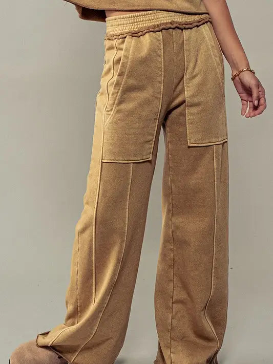 FINAL SALE-Classic Mineral Washed Paneled Pants