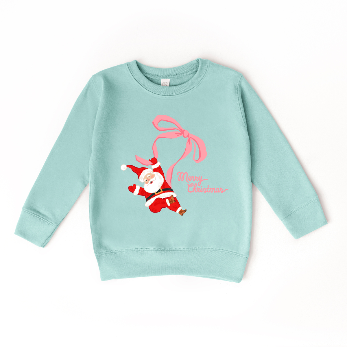 Ribbon Merry Christmas Santa Sweatshirt
