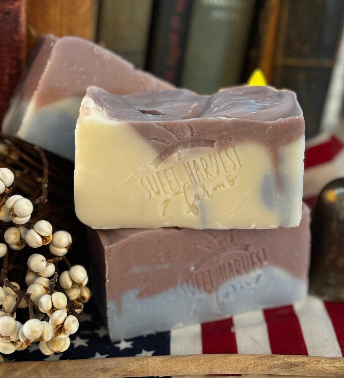 Americana Organic Handmade Soap β Bold, Bright & Clean | Sweet Harvest Farms