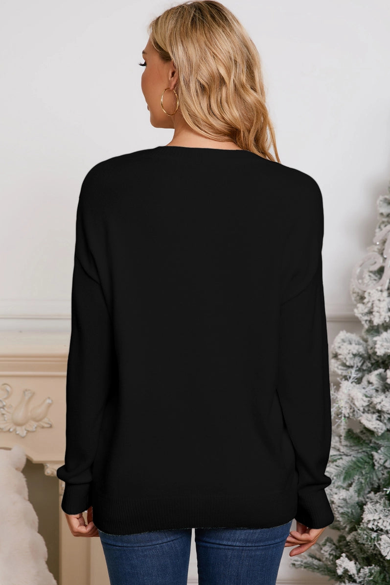 FINAL SALE-Tinsel Merry and Bright Graphic Christmas Sweater