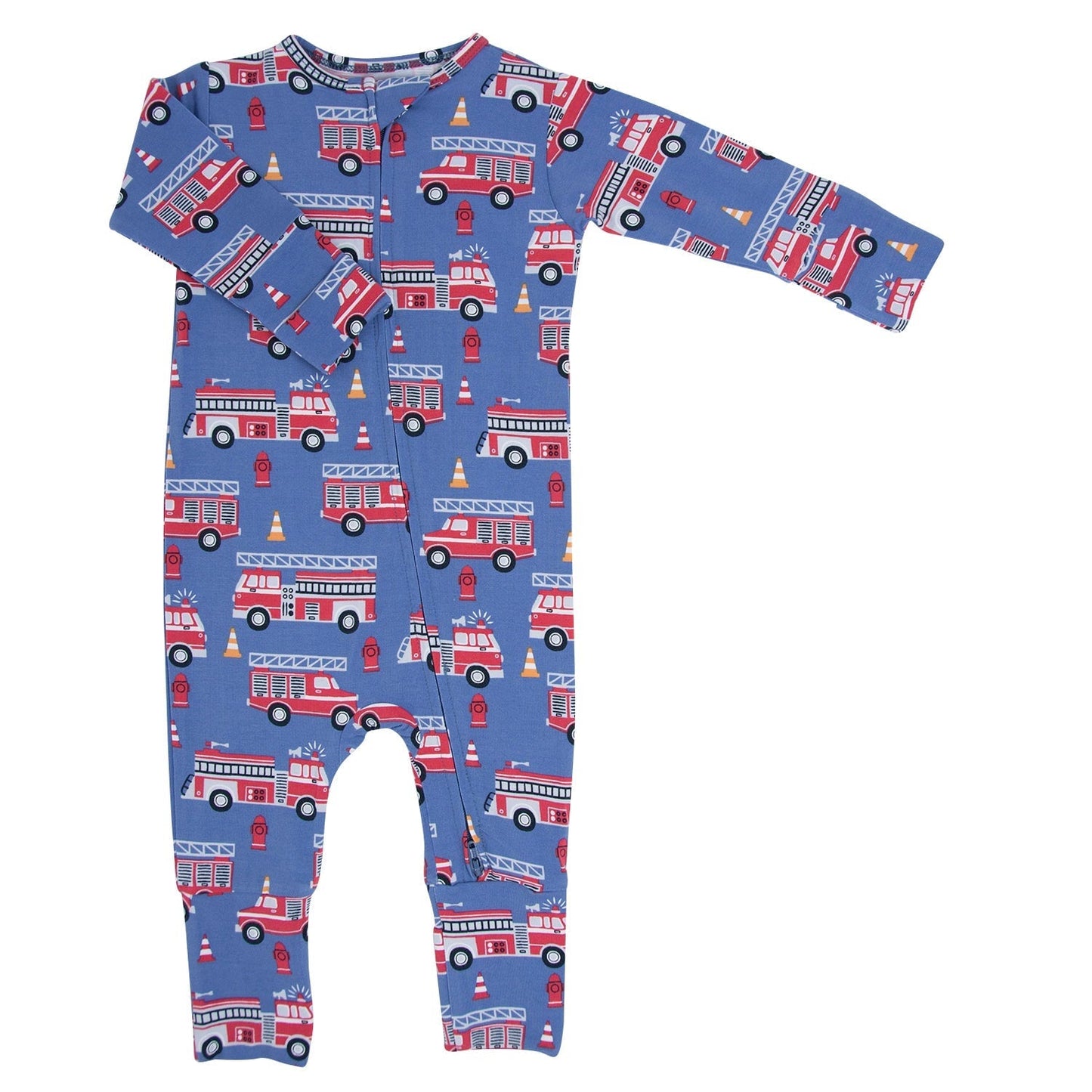 Blue Fire Truck Convertible Romper