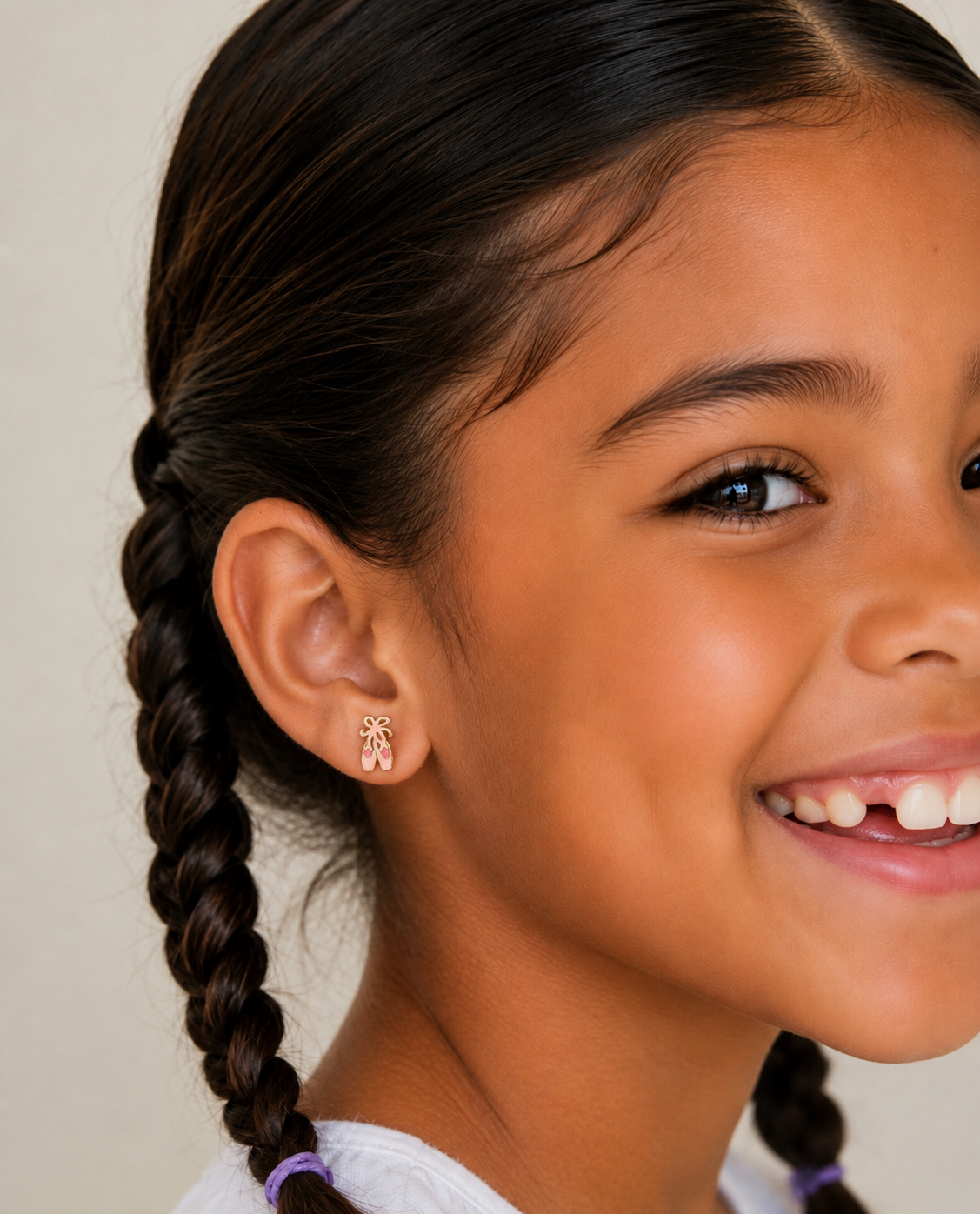 JaxKelly - Ballet Slippers Enamel Flat Back Kids Earrings