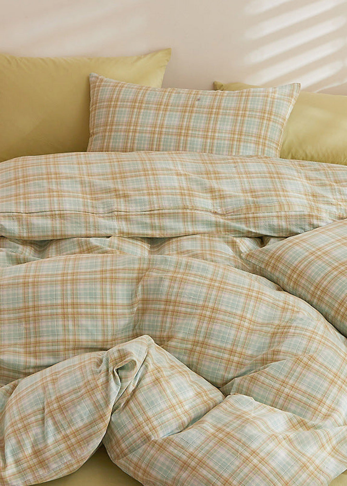 Fresh Plaid Washed Cotton Duvet Cover