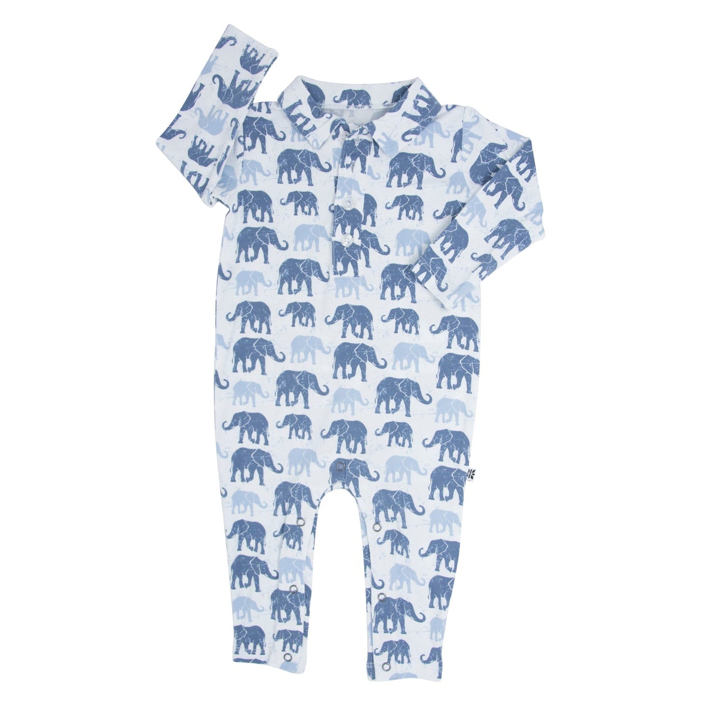 Blue Elephant Polo Romper