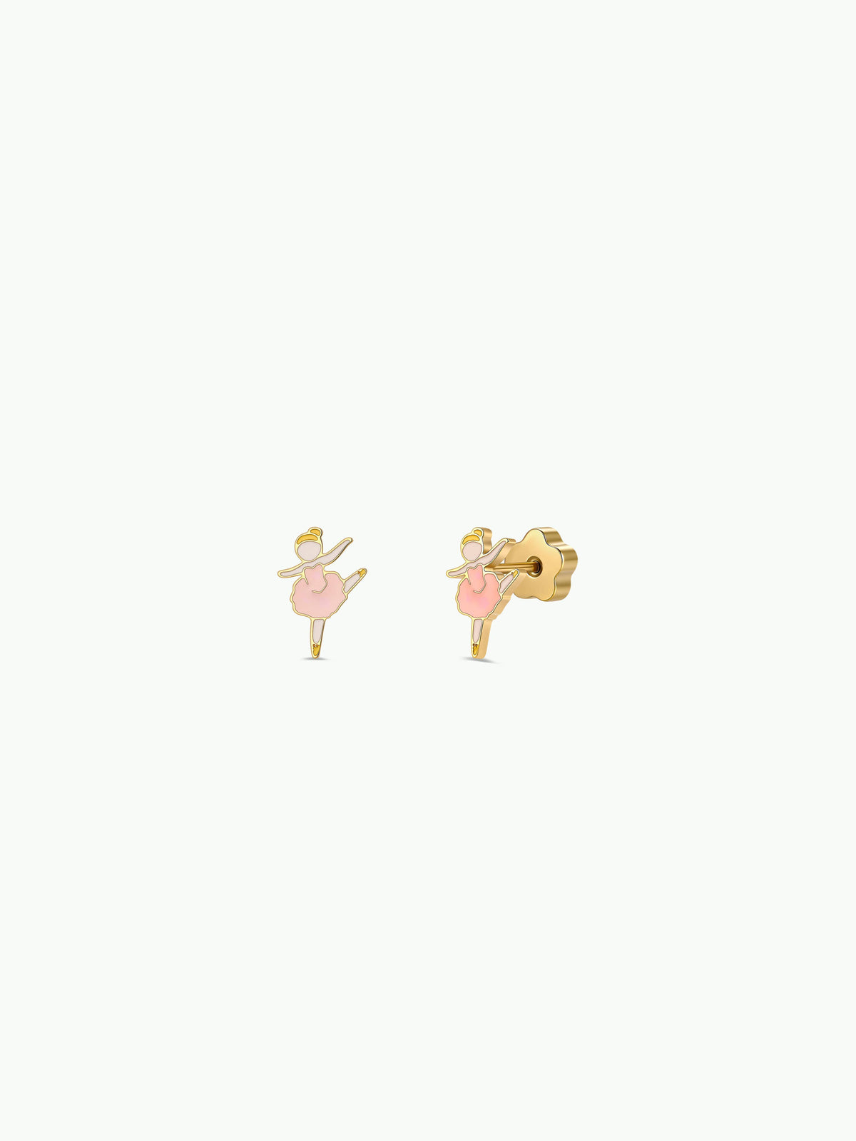 JaxKelly - Ballerina Enamel Flat Back Kids Earrings