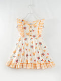 Easter Yellow Chicken Ruffle Girl Twirl Dress