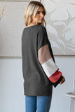 FINAL SALE-Plus Waffle Knit Color Block Top