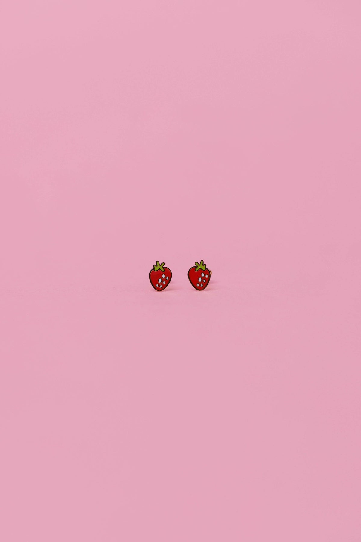JaxKelly - Strawberry Enamel Flat Back Kids Earrings