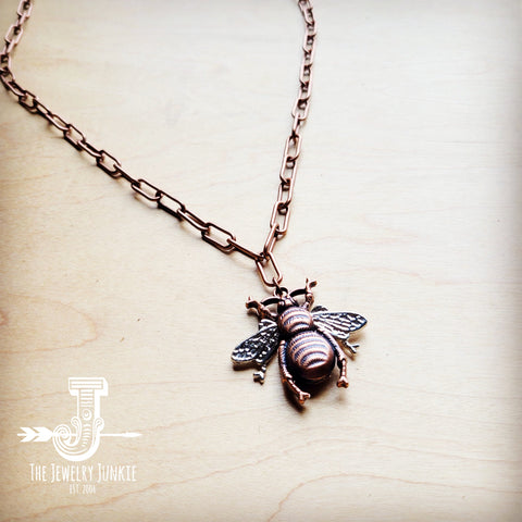 Antique Layering Necklace w/ Bumble Bee Pendant 258tt