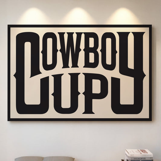 Cowboy Up Western Print in Black Ink