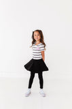 Black Skirted Slim Leggings