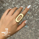 Matte Gold Electroplate Oval Ring 012c