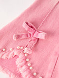 Pink Flared Elastic Jeans