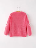 Fall Girls Thanksgiving Halloween Pumpkin Pink Pullover Sweater