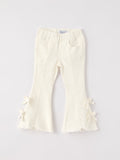 Christmas Charming White Bell Bottom Pants with Cute Bows