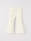 Christmas Charming White Bell Bottom Pants with Cute Bows