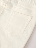 Christmas Charming White Bell Bottom Pants with Cute Bows