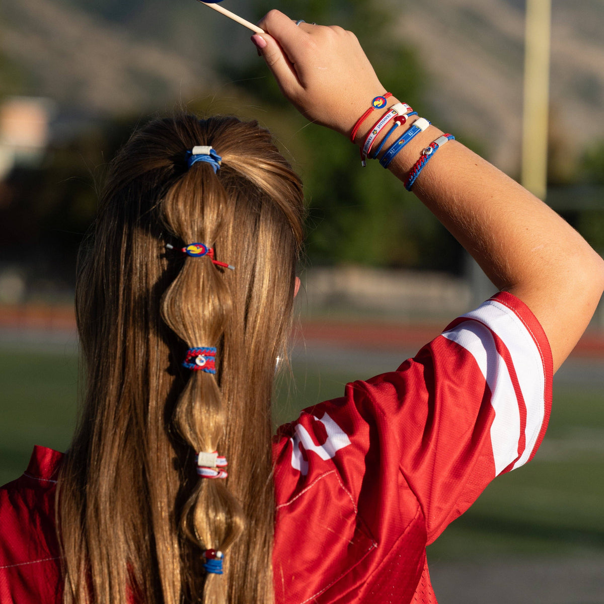 K'lani hair tie bracelets - University of Kansas Game Day Hair Tie Bracelets