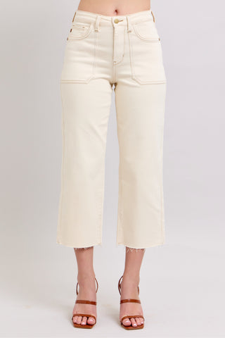 Judy Blue HW Garment Dyed Crop Wide