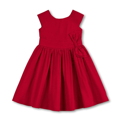 Organic Cap Sleeve Party Dress with Bow Sash