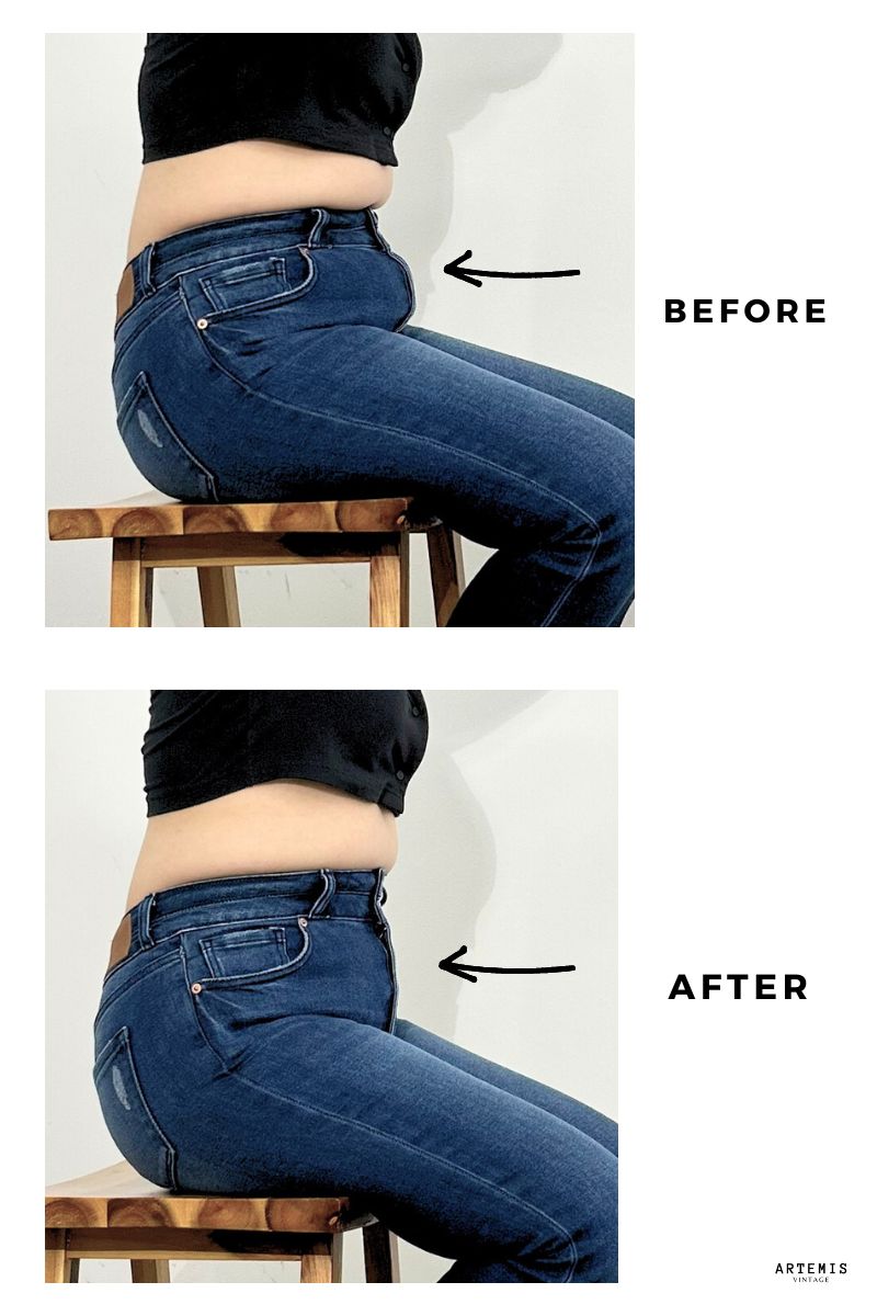 AT1018FLDT Corset Colle High Rise Crop Flare Jeans