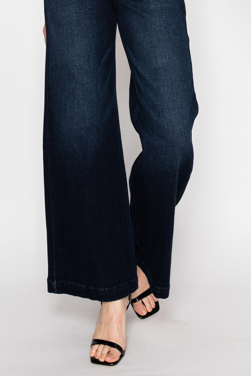 AT2084PZD ECO FRIENDLY ULTRA HIGH RISE SLIM PALAZZO SAILOR JEANS