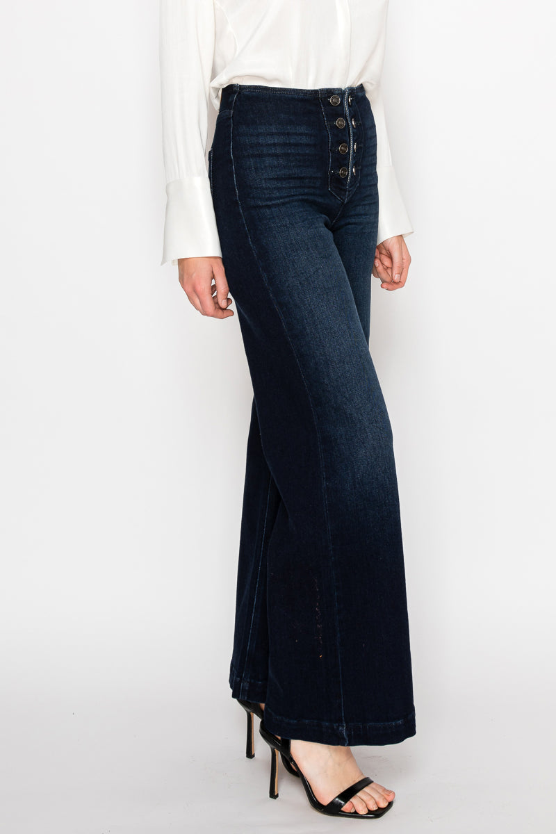 AT2084PZD ECO FRIENDLY ULTRA HIGH RISE SLIM PALAZZO SAILOR JEANS