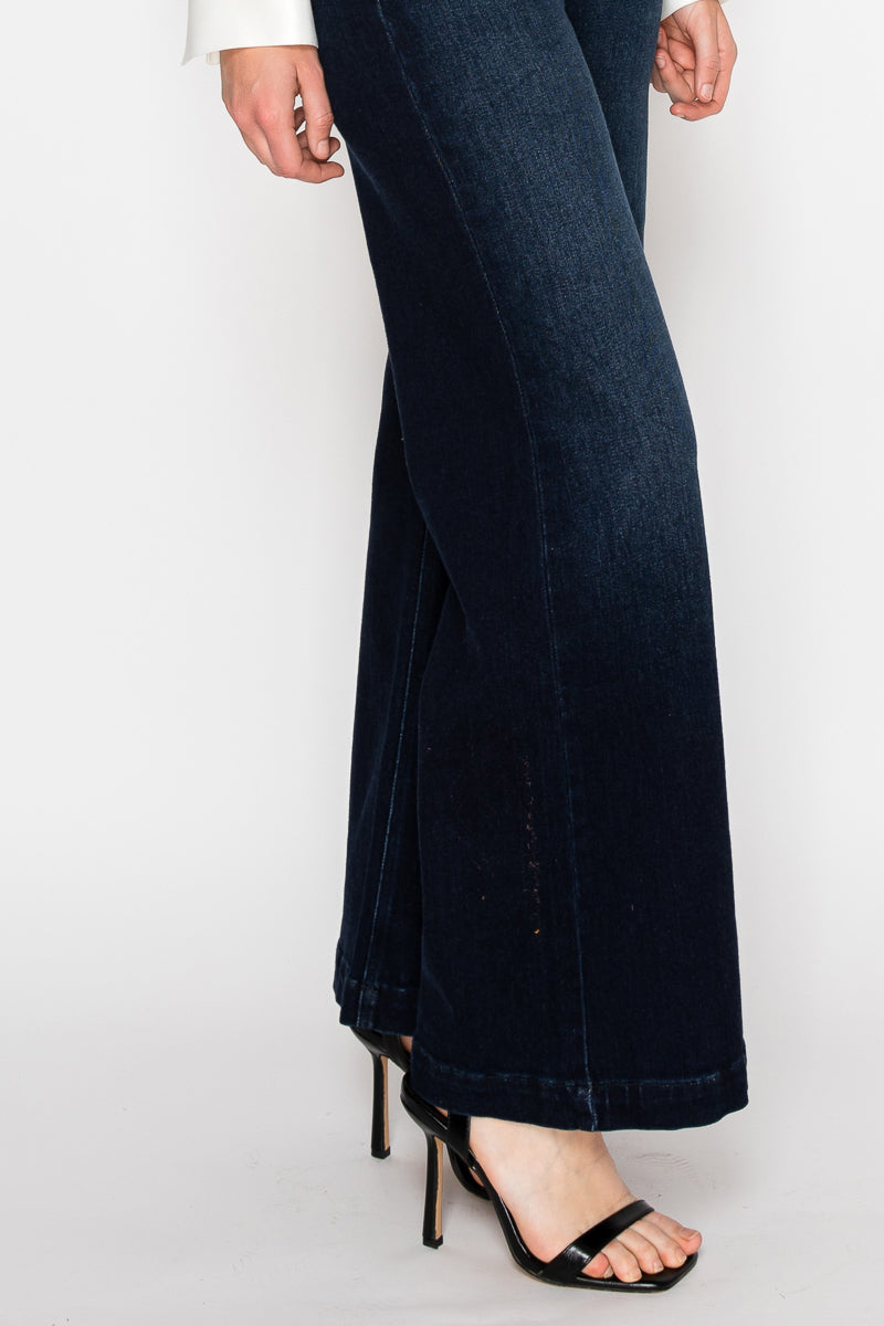 AT2084PZD ECO FRIENDLY ULTRA HIGH RISE SLIM PALAZZO SAILOR JEANS