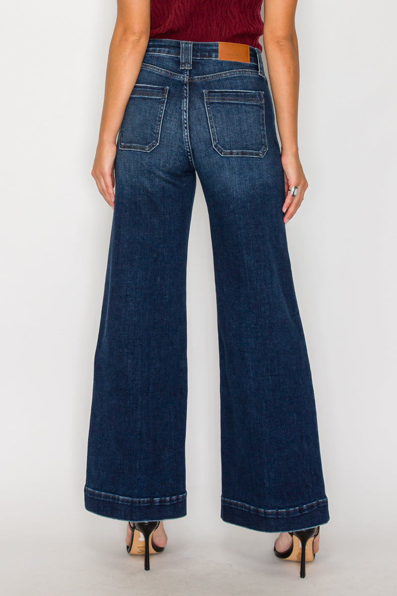 High Rise A-wide Leg Fit Jeans
