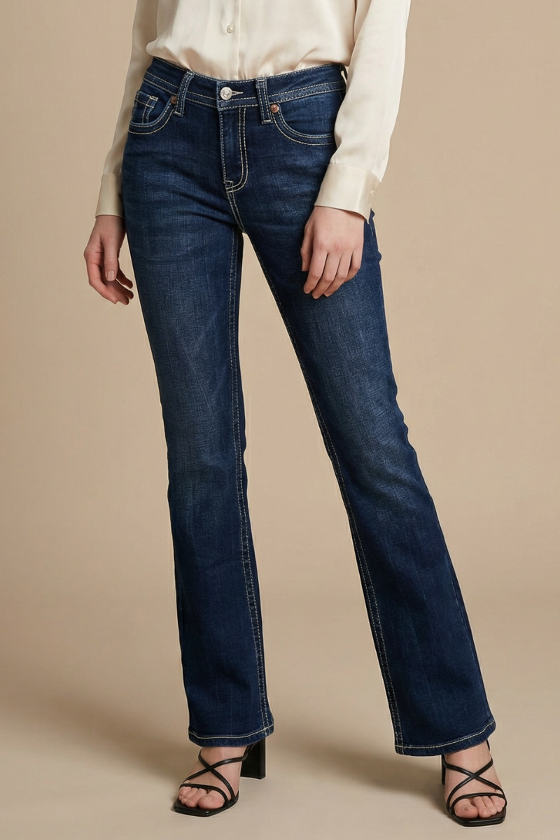 AT2106BTDT - TUMMY CONTROL HIGH RISE SLIM FLARE JEANS  *Signature*