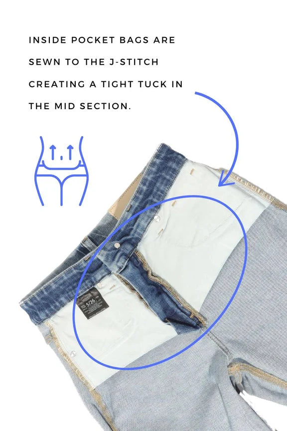 AT2106BTDT - TUMMY CONTROL HIGH RISE SLIM FLARE JEANS  *Signature*