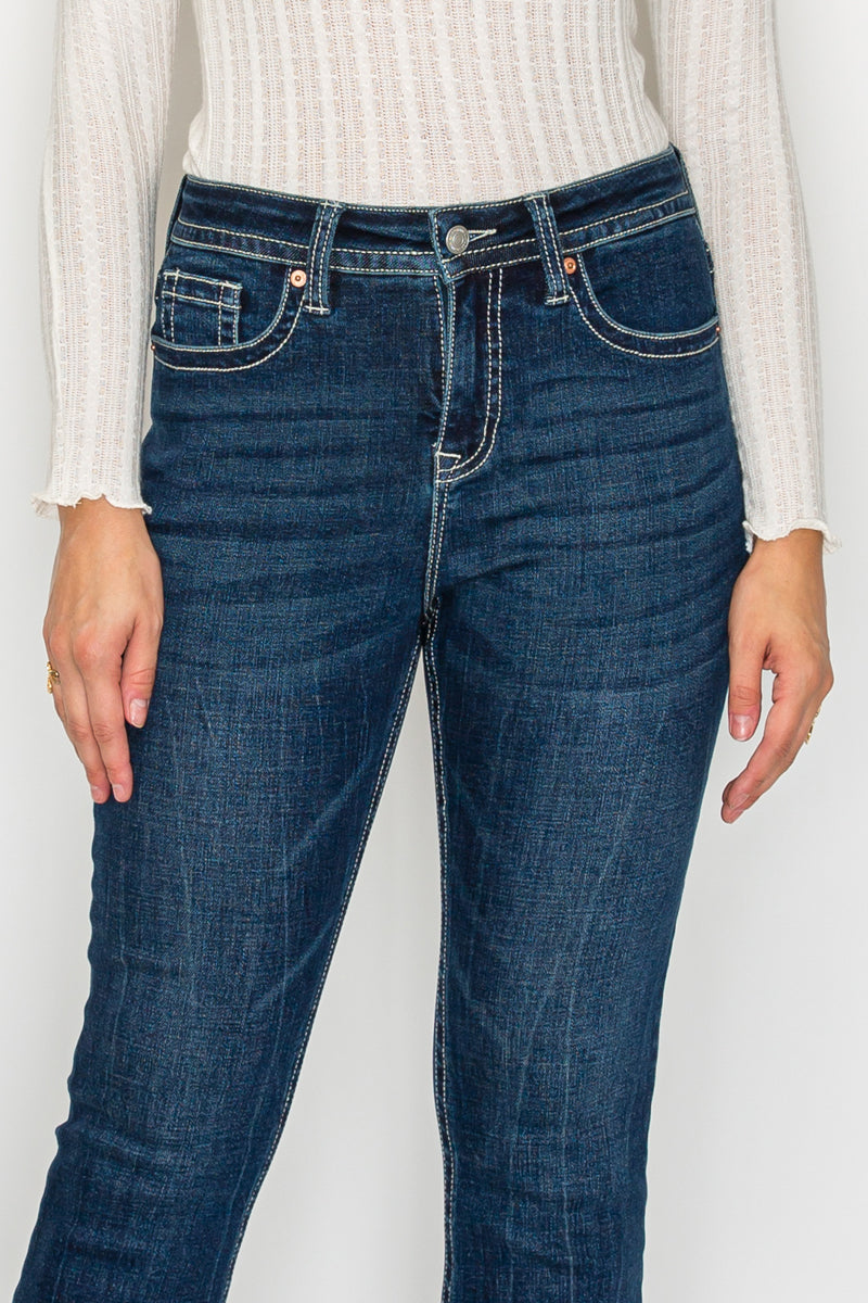 AT2106BTDT - TUMMY CONTROL HIGH RISE SLIM FLARE JEANS  *Signature*