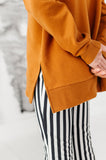 Striped Bow | SIDE-SPLIT SWEATSHIRT