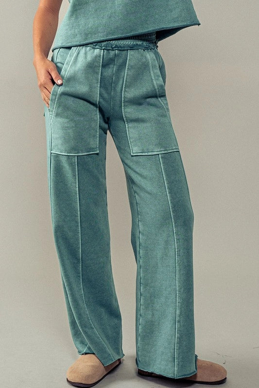 FINAL SALE-Classic Mineral Washed Paneled Pants