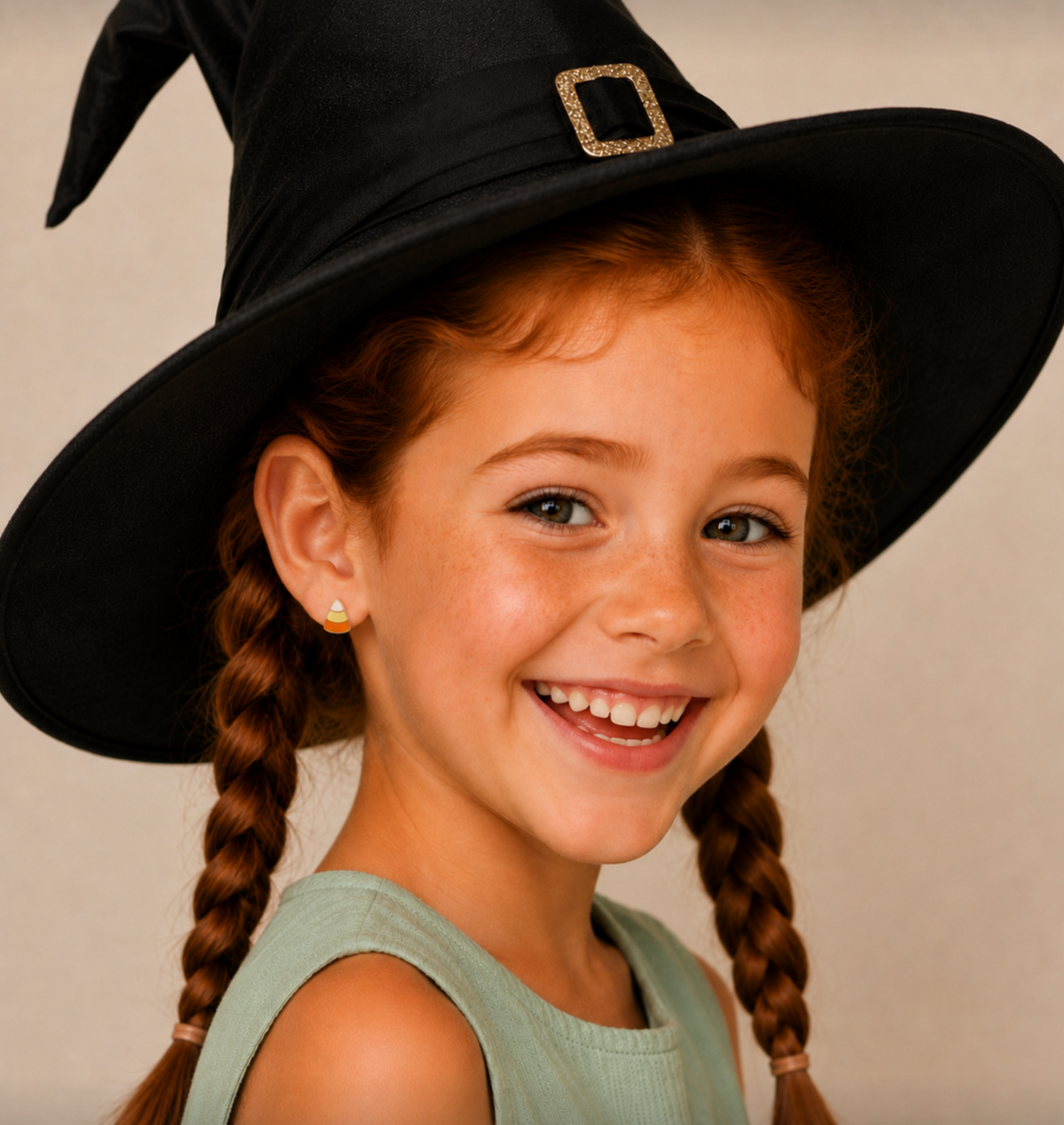 JaxKelly - Candy Corn Enamel Flat Back Kids Earrings