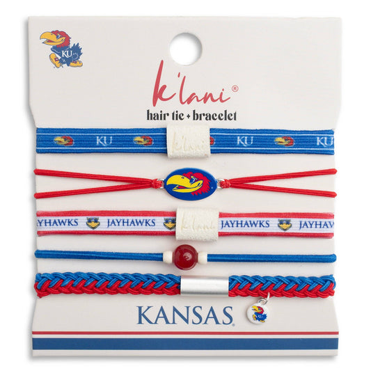K'lani hair tie bracelets - University of Kansas Game Day Hair Tie Bracelets