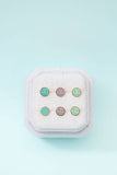 Desert Peach - Lavender Smiley Stud Earrings