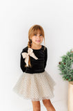 Black Velvet | Bow Back Long Sleeve Top