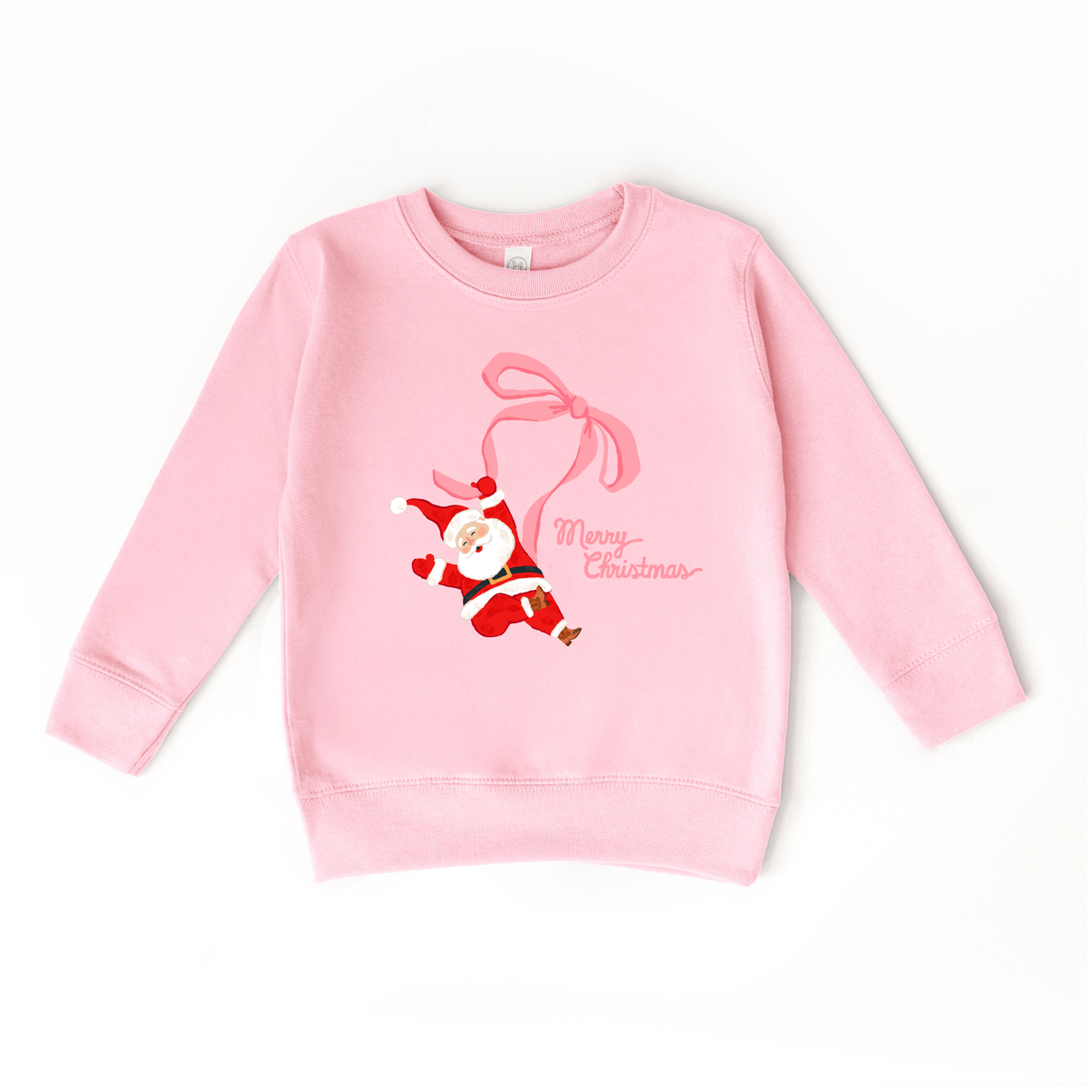 Ribbon Merry Christmas Santa Sweatshirt