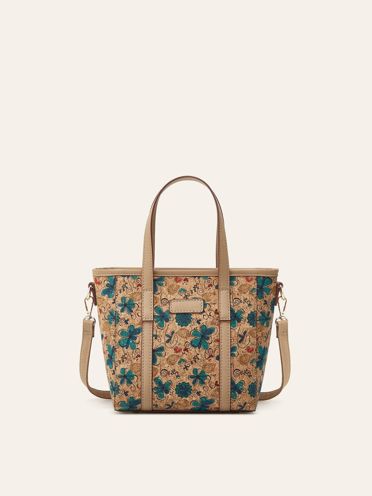 Golden Hour Boutique - Bohemian Print Cork Tote Bag Stylish Casual Shoulder Bag