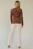 FINAL SALE-Mesh Pattern Printed Long Sleeve Layering Top