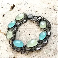 Beach Sea Natural Stone Crystal Triple Bracelet