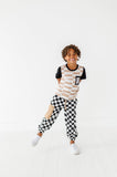 Checkered Black+White Cargo Joggers