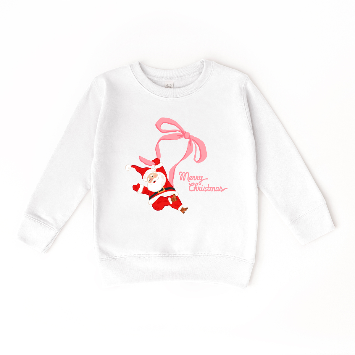 Ribbon Merry Christmas Santa Sweatshirt