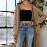 FINAL SALE-Mineral Washed Hoodie Cardigan
