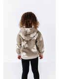 Taupe Floral Sherpa Hoodie