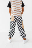 Checkered Black+White Cargo Joggers